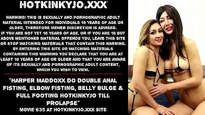 哈珀·马多克斯 (Harper Maddoxx) 做双肛门拳交、肘部拳交、腹部全敬礼和完全立足 Hotkinkyjo 直到玫瑰花蕾
